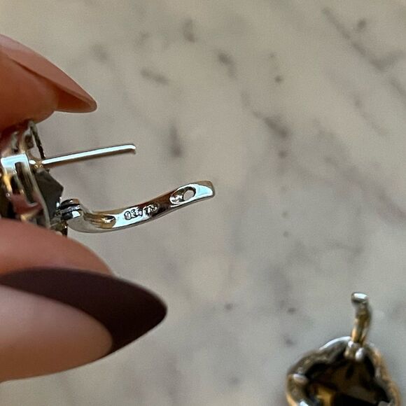 Lord & Taylor Black Cubic Zirconia Sterling Silver Stud Earrings - Picture 7 of 9